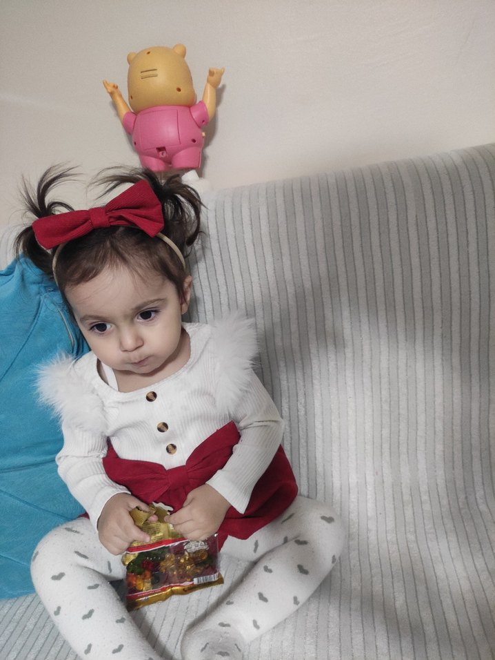 Kız Bebek Beyaz Kürk Detaylı Tulum - Görsel 3