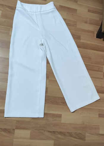 Beyaz Mini Kadın Kumaş Pantolon - Görsel 3