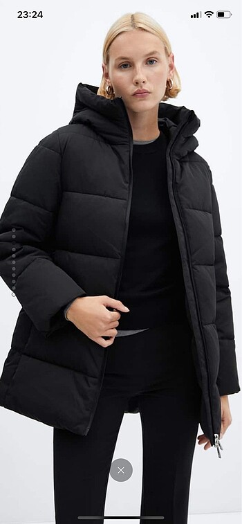 xl Beden Mango Kapüşonlu Kapitone Anorak Mont