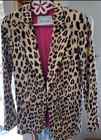 m Beden leopar blazer ceket