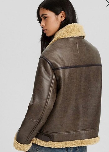 bershka Kürklü Deri Kadın Ceket - Görsel 4