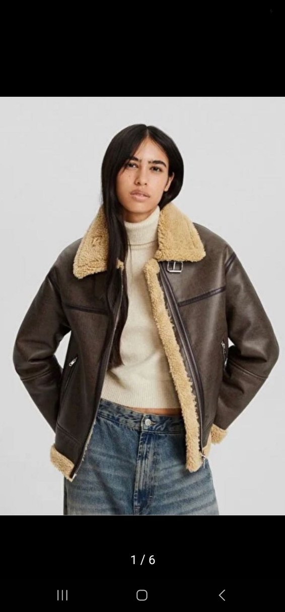bershka Kürklü Deri Kadın Ceket - Görsel 2