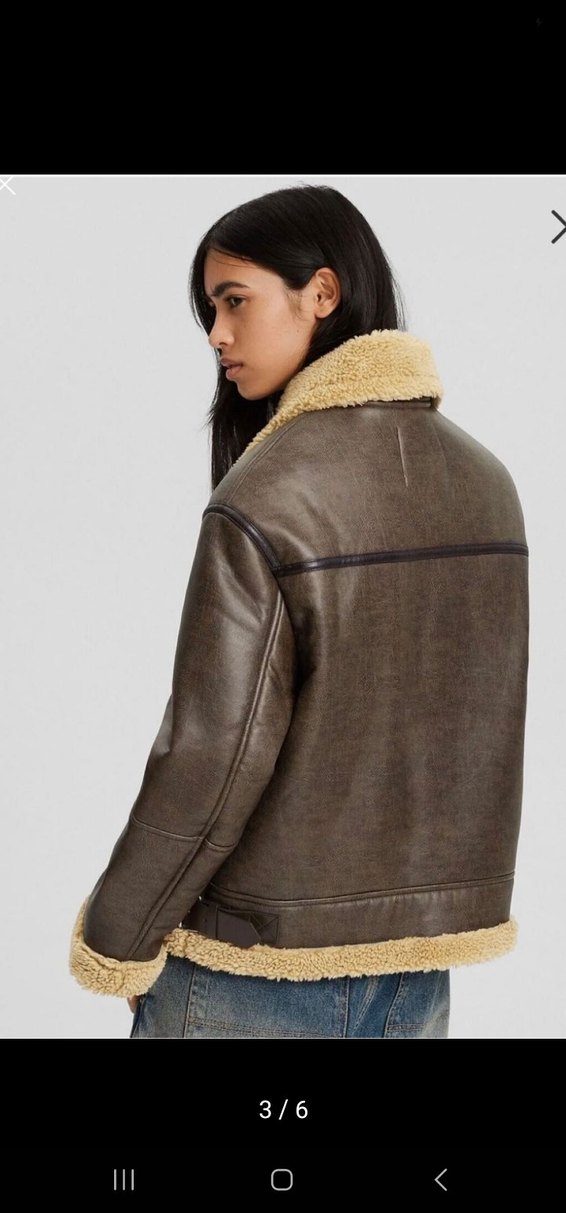 bershka Kürklü Deri Kadın Ceket - Görsel 4