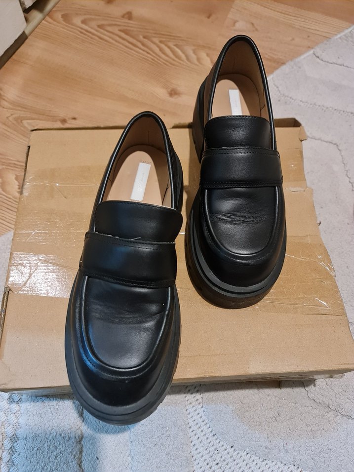 Siyah Kadın Platform Topuklu Loafer - Görsel 2