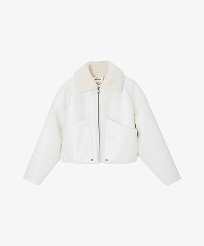 xs Beden beyaz Renk Pull&Bear Süni Yünlü Ceket