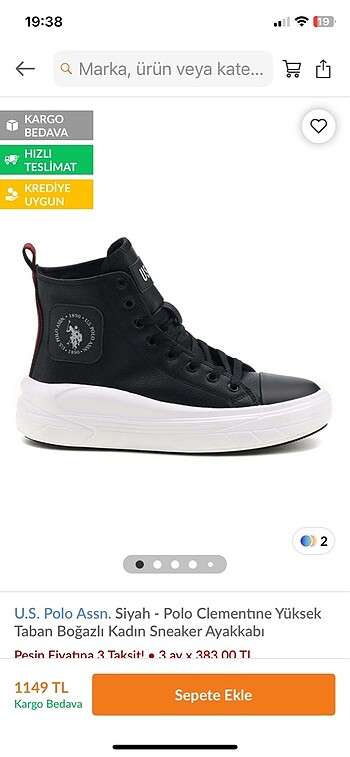 Orjinal Us-Polo spor ayakkabı