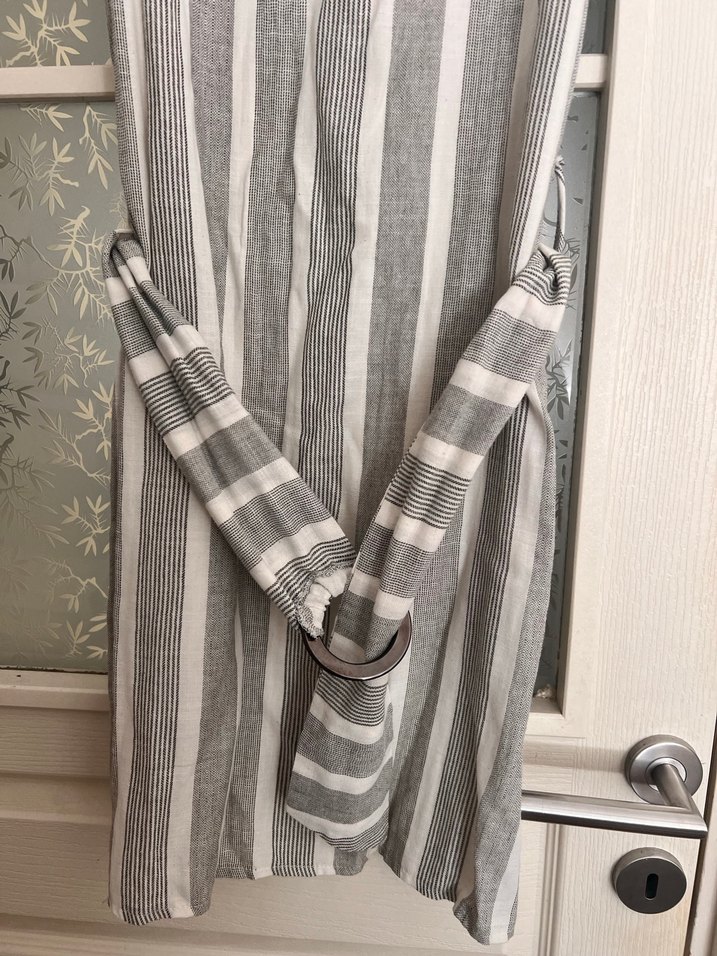 Çizgili Gri elbise - Görsel 3