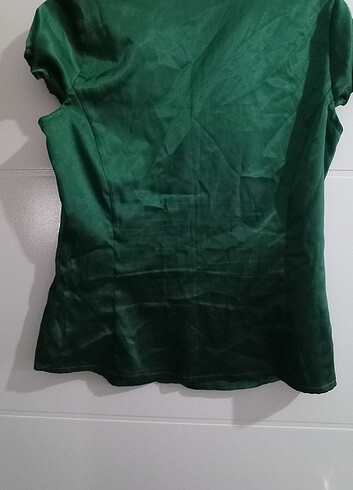 Yeşil Kadın saten gömlek 