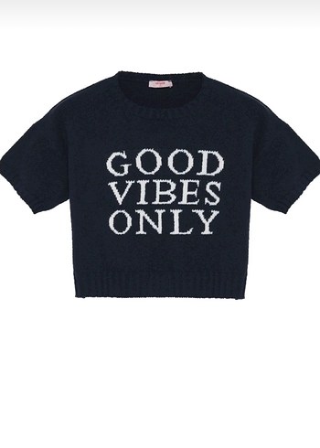 Kısa Kollu Lacivert Kadın Kazak - Görsel 3