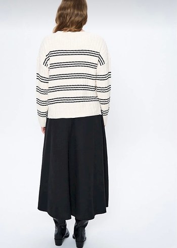 Çizgili Kadın Kazak - Görsel 3