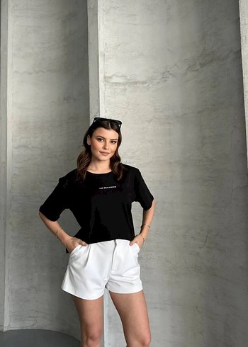 Siyah oversize Kadın Tişört