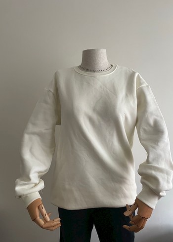 Beyaz Erkek Sweatshirt - Görsel 3