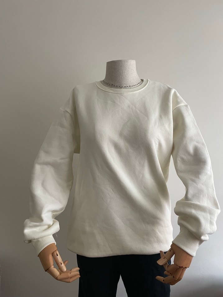 Beyaz Erkek Sweatshirt - Görsel 3