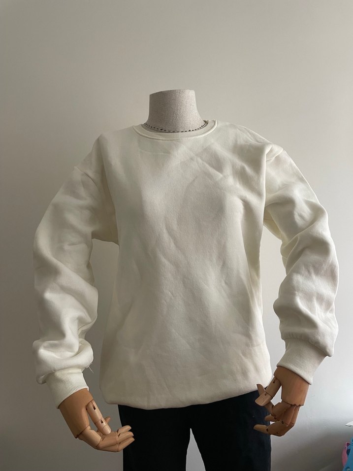 Beyaz Erkek Sweatshirt - Görsel 2