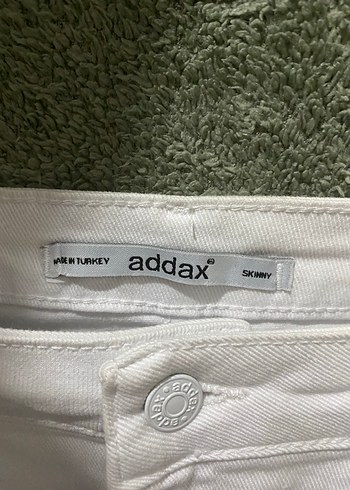 Addax Beyaz Mini Kot Etek