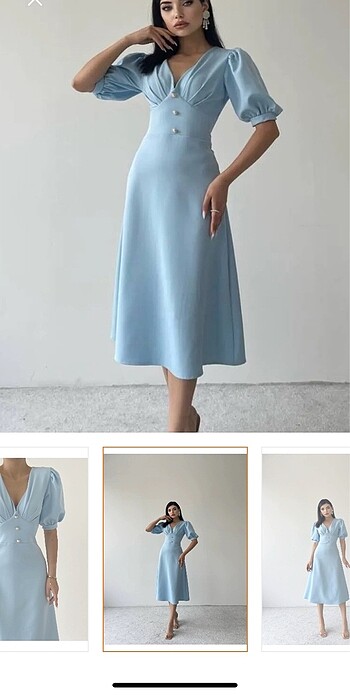 Zara Önü düğmeli midi boy elbise