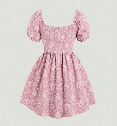 Sheinside SHEIN ELBİSE MİNİ KALP YAKA