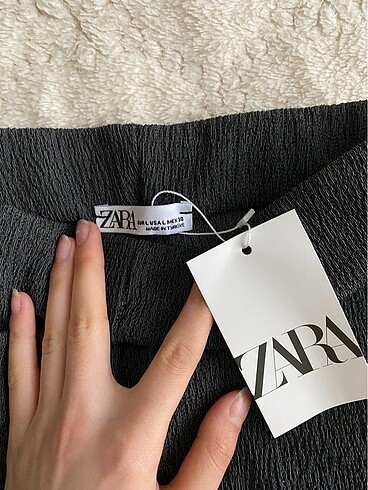 l Beden gri Renk Beli içten lastıklı zara pantalon
