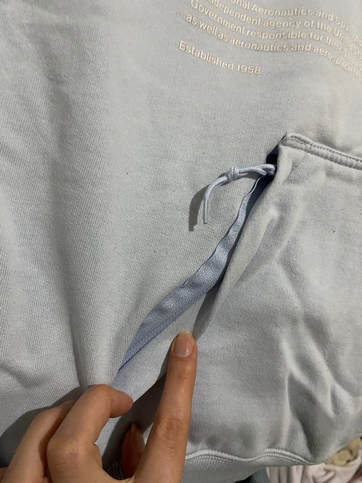 Gri NASA Kapüşonlu Fermuarlı Sweatshirt - Görsel 3