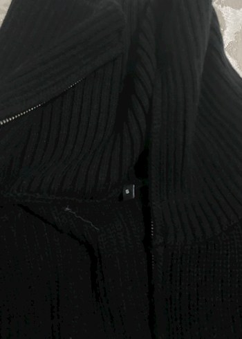 Siyah Fermuarlı Kadın Denim Kazak - Görsel 5