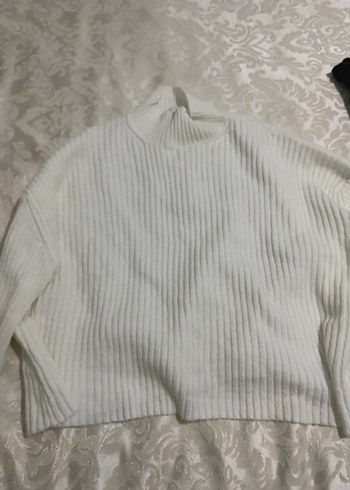 Beyaz Balıkçı Yaka Örgü Kadın Kazak - Görsel 2