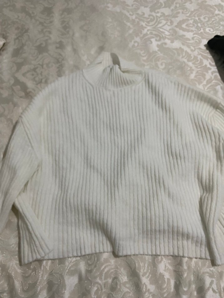 Beyaz Balıkçı Yaka Örgü Kadın Kazak - Görsel 2