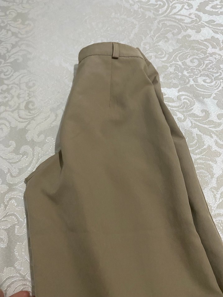 Bej Regular Fit Midi Kumaş Kadın Pantolon - Görsel 3