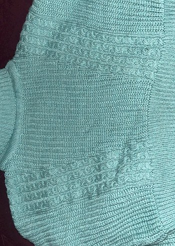 Kadın Mint Triko Boğazlı Crop Kazak - Görsel 3