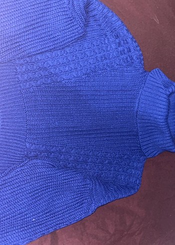 Kadın Lacivert Boğazlı Triko Kazak - Görsel 3