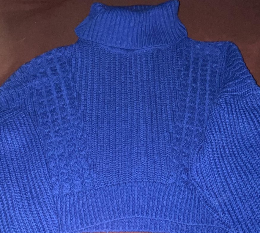 Kadın Lacivert Boğazlı Triko Kazak - Görsel 2