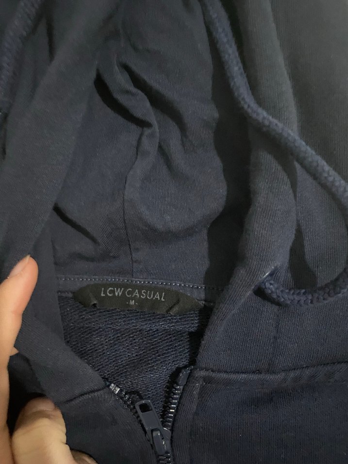 Erkek  lacivert Kapüşonlu hırka - Görsel 2