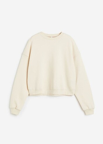  H&M bej sade sweatshirt