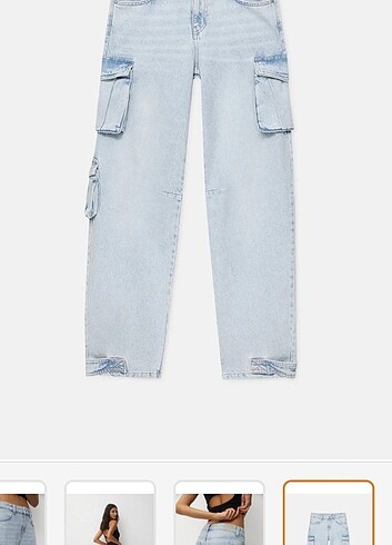 Pull and Bear pull and bear ayarlanabilir paça kargo jean