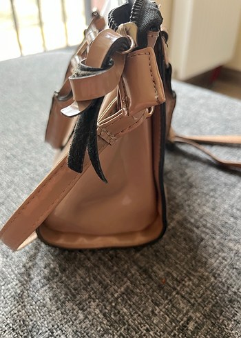 Bej Deri Kadın Çanta Tokalı - Görsel 3