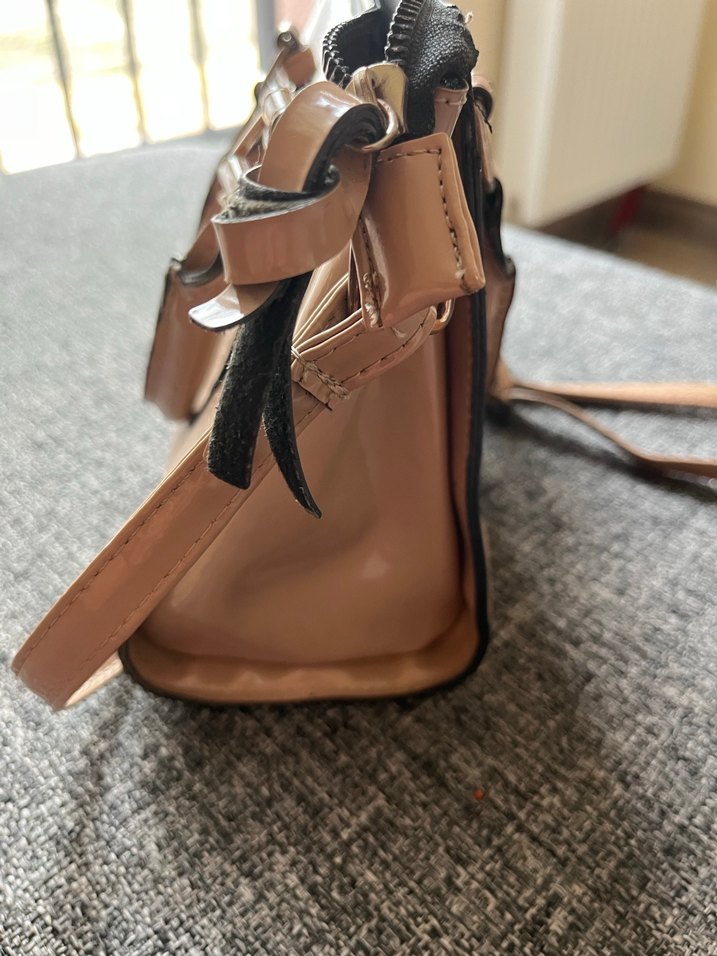 Bej Deri Kadın Çanta Tokalı - Görsel 3