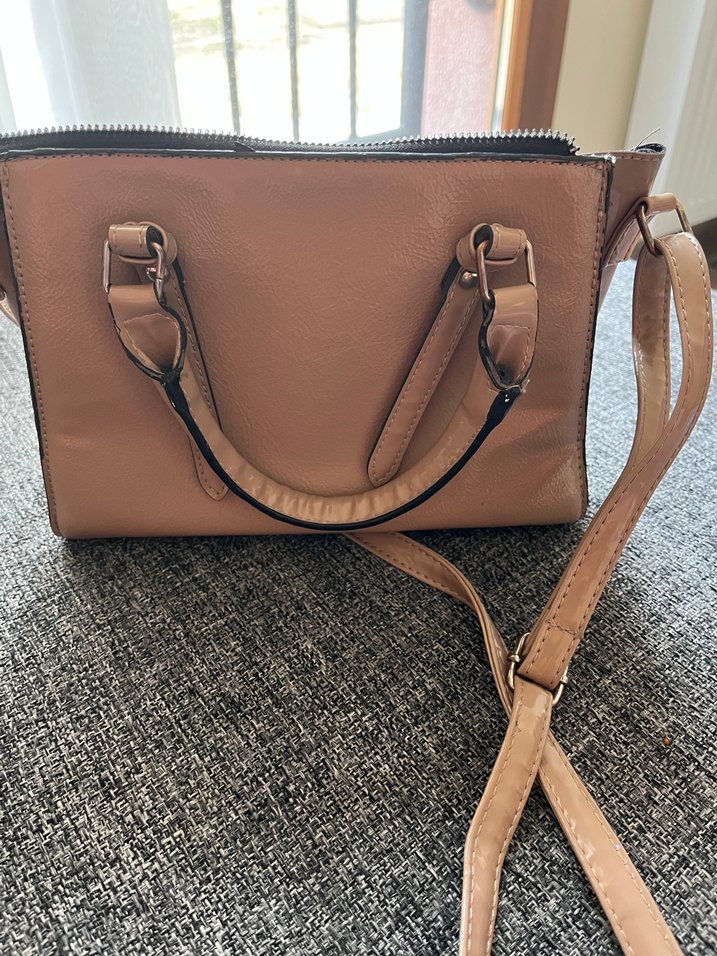 Bej Deri Kadın Çanta Tokalı - Görsel 2