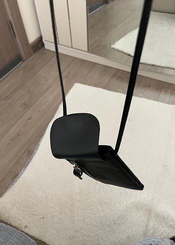 Kadın Siyah Deri Bel Çantası - Görsel 6