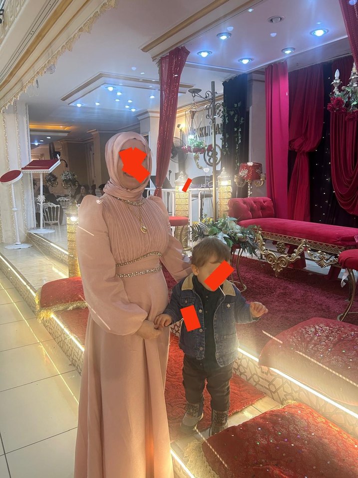 Pembe Drapeli Uzun Abiye Elbise - Görsel 2