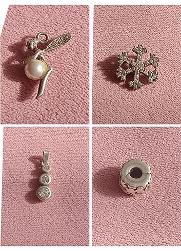 4 adet Gümüş kolye Uçları