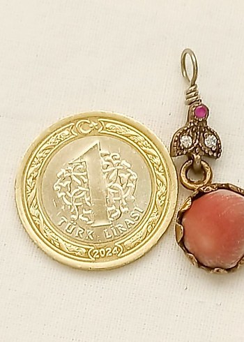 Mercan taşlı kolye ucu - Görsel 3