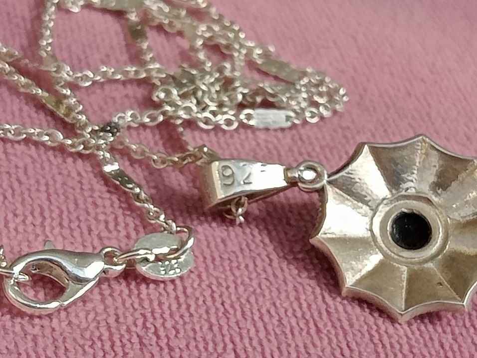 Gümüş Oltu taşlı kolye - Görsel 3