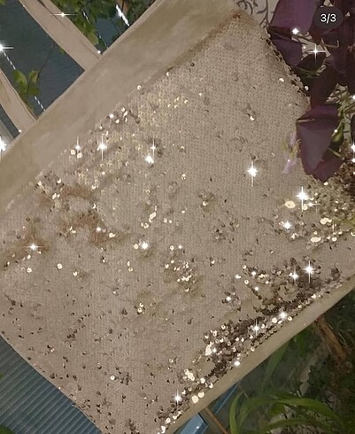 Kumaş çanta payetli