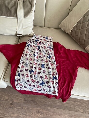 xxl Beden bordo Renk Titil tiril ince esnek ve rahat bir pijama üzeri kısa kollu alt 