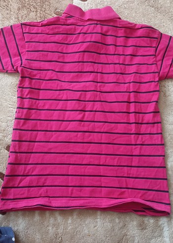 Lacoste Pembe Çizgili Erkek çocuk Polo Tişört