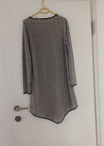 l Beden Gri Ekose Desenli Hamile Midi Tunik