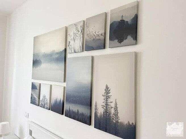 Ikea 9lu manzara tablo seti grönby