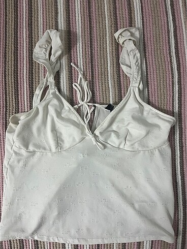 H&M arkası iplikli bluz
