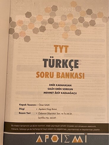  Beden Apotemi tyt Türkçe soru bankası