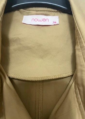 Kadın taba Uzun Kruvaze Trençkot - Görsel 4