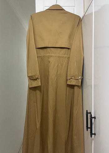 Kadın taba Uzun Kruvaze Trençkot - Görsel 3